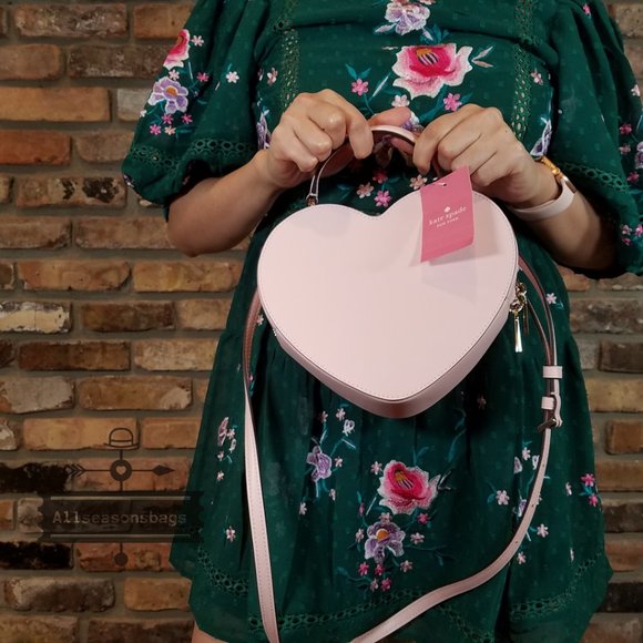 NWT Kate Spade New York Love Shack Heart Crossbody in Chalk light Pink AUTHENTIC - Picture 5 of 10